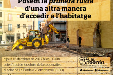 Iniciem les obres de la cooperativa d’habitatge la Borda!